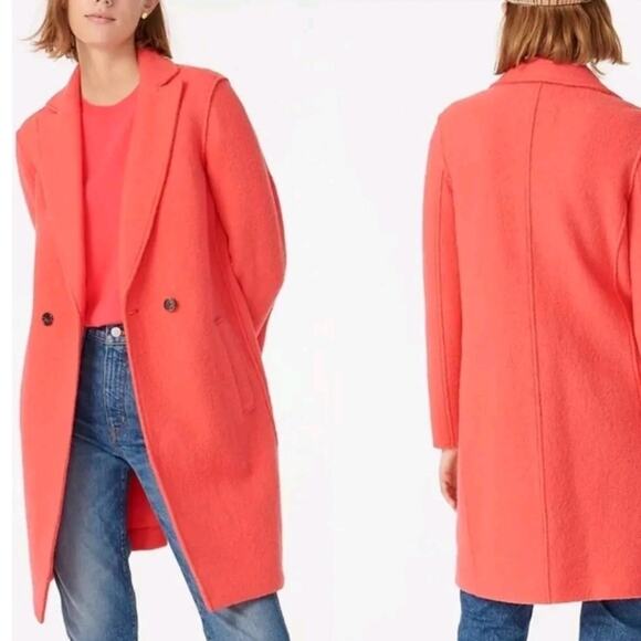J Crew Daphne Topcoat Boiled Wool winter coat button front Size 2P - Picture 1 of 14